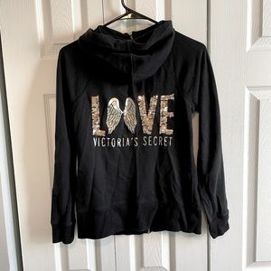 Victoria secret black zip up hoodie